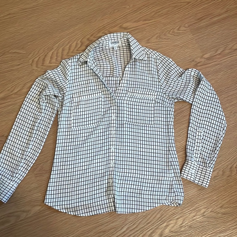 Express portofino shirt- black and white- small slim fit never worn